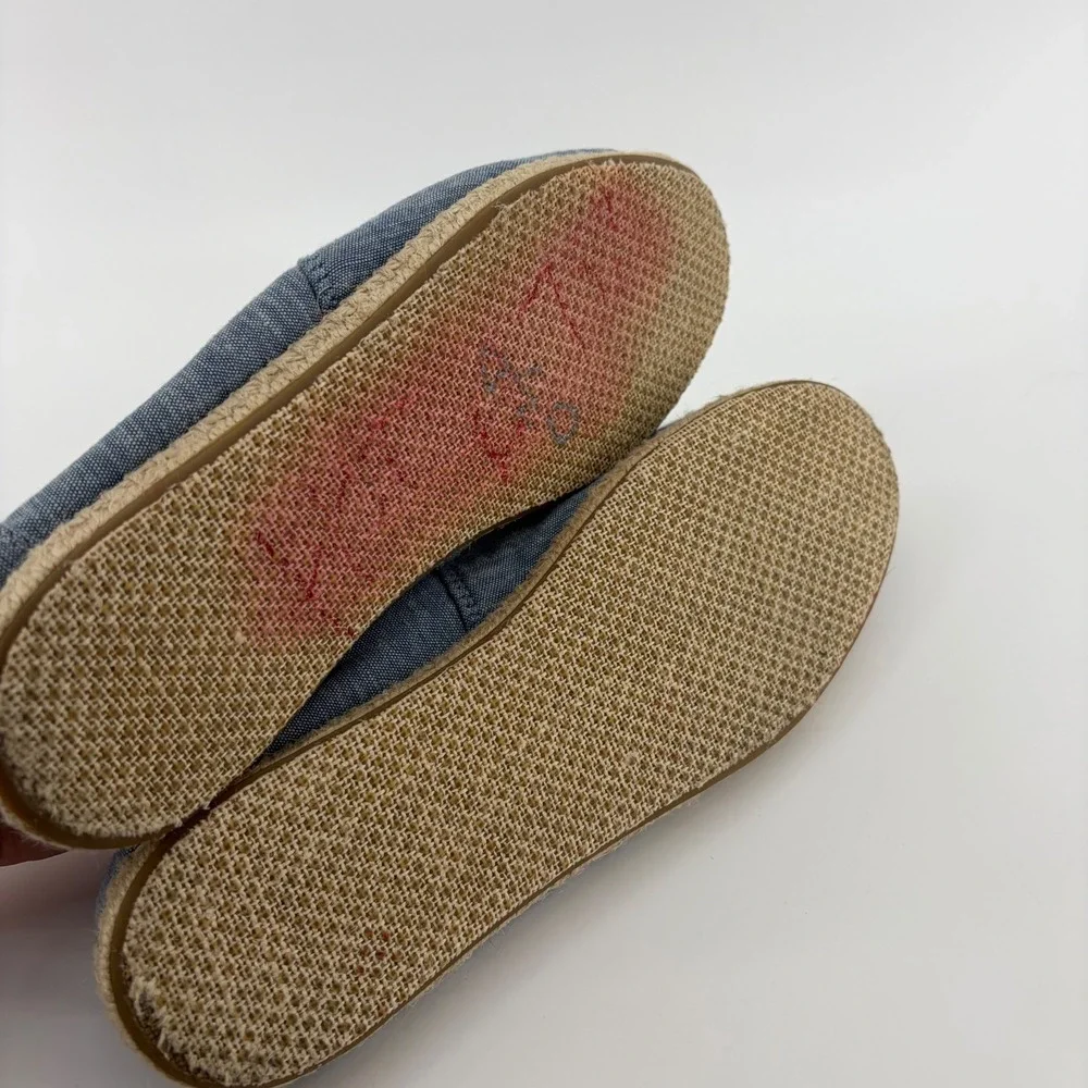 TOMS Womens 12‎ Blue Alpargata Open Toe Espadrille Sandals Chambray Slip On Flat